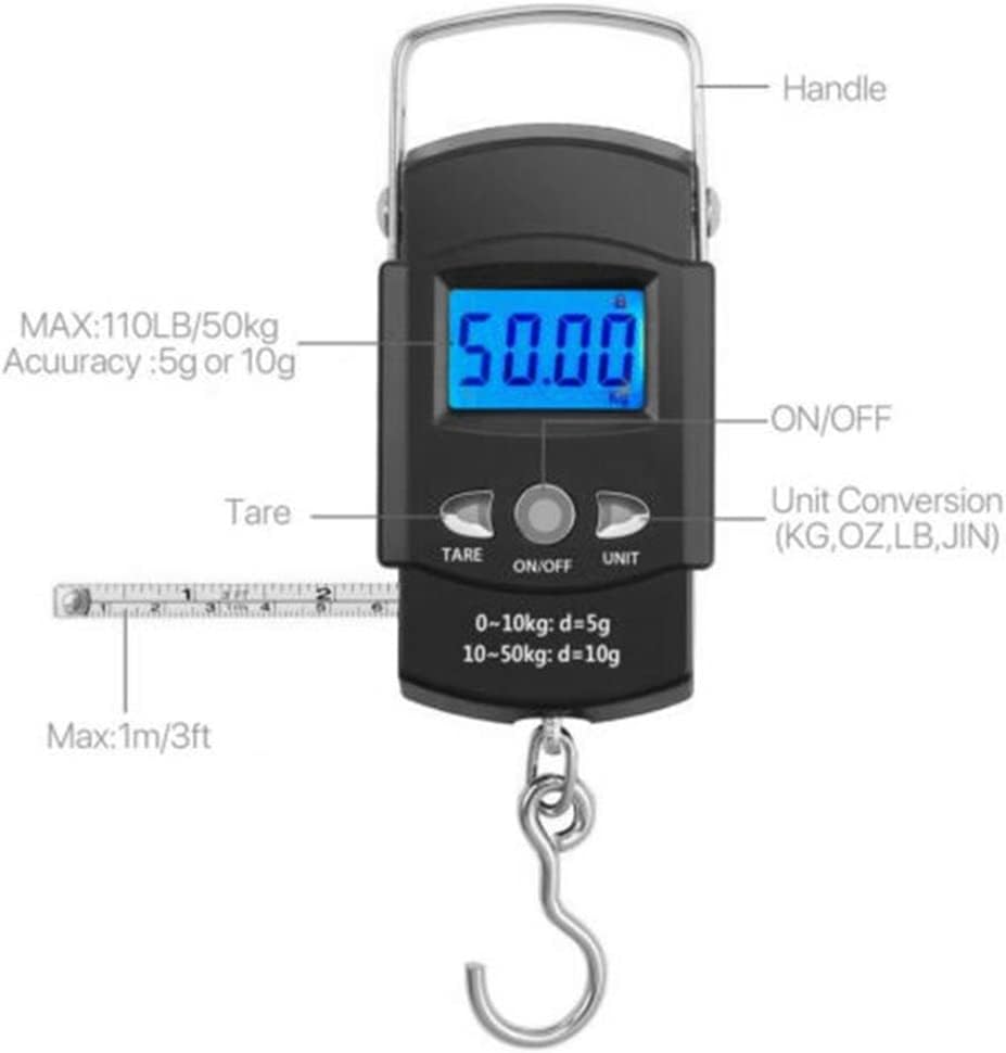 Utility Luggage Scale Portable LCD Mini Digital Scale Fishing Luggage Travel Weighting Steelyard Hanging Hook Weight Tool Weighing Weighing