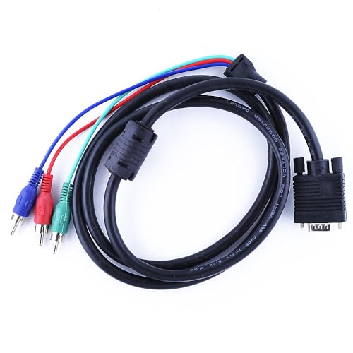 Câble VGA vers 3 RCA RGB, audio stéréo, vidéo, 1.5M
