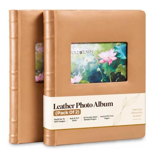 Old Town Bonded Leather Photo Album, 2 Pack (Caramel)