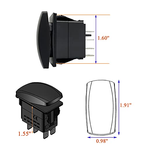 Image of Orange Led 7 PIN ON-Off-ON Turn Signal Rocker Switch with 3 PIN Adjustable Flasher Relay 3 Way DPDT Rocker Switch with Amber LED Flasher Blinker for Car Truck Pickup UTV RZR Console