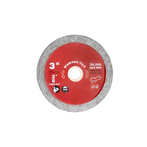 49-94-3010 3In Diamond Tile Blade for Milwauke Angle Grinder, fits Extra Clean Cut Wet Cutting Applications in Ceramic Tile, Glass Tile (1-Pack) (Red 1)