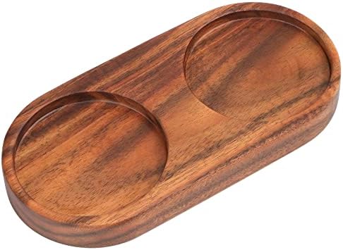 Salt and Pepper Mill Tray,Acacia Wood Tray,Pepper Mill Holder & Rest(Inner 5.8cm)fit VanlonPro 8" or 10" Mills & Shakers Salt & Pepper Grinder Accessories Kitchen Storage Holder Home Decoration Crafts