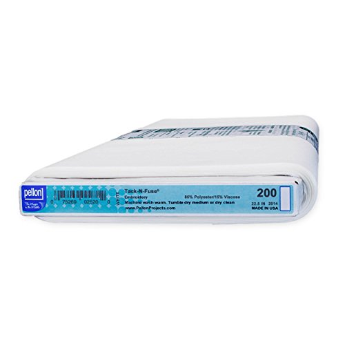 Pellon Estabilizador de bordado não tecido Tack-N-Fuse, 22,5 x 14 m, branco, 200