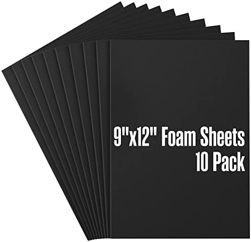 Houseables EVA Foam Sheets, Craft, Cosplay, 6mm Thick, Black, 10 Pack, 9 X 12 Inch, Art Supplies, Paper Scrapbooking, Crafting Foams, Foamie Crafts, for Kids, Boy Scouts, Halloween, Shoe Insole