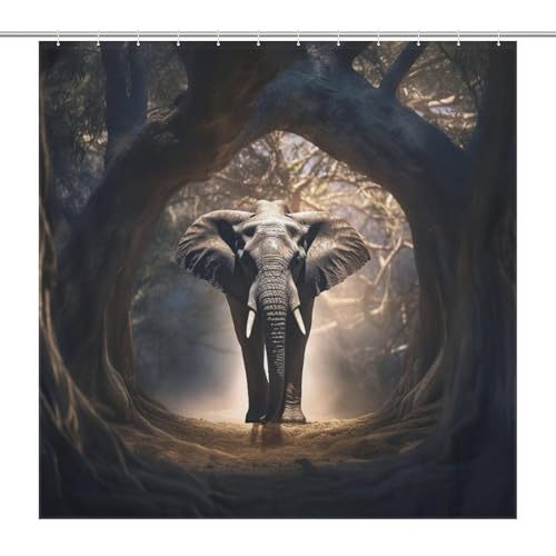 Rideau de douche imperméable en polyester lavable ElephFourmi 183x183 cm - 7
