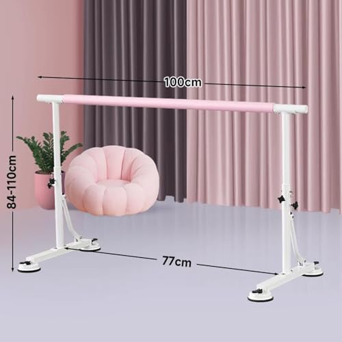 Barre de ballet murale blanche de 1m, hauteur réglable 80-120 cm