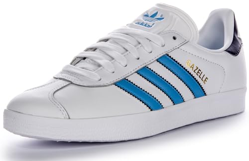 Image of adidas Men's Gazelle Sneaker, Cloud White /Semi Blue Burst /Night Indigo, Size 6