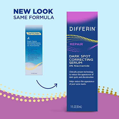 Differin Dark Spot Correcting Face Serum, Dark Spot Correcting Serum By The Makers Of Differin Gel, Gentle Skin Care For Acne Prone Sensitive Skin, 1 Oz (Packaging May Vary) #TOP1