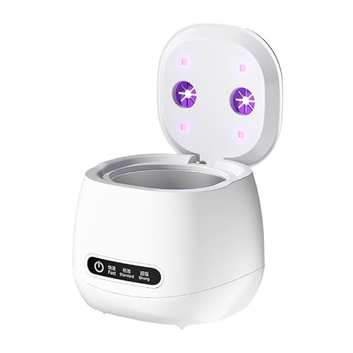 Portable Rechargeable Ultrasonic Retainer Cleaner with UV Light – 52KHz High-Frequency Wireless Cleaner with 3 Modes & Digital Timer for Invisalign, Braces, Dentures, Mouth Guards, Toothbrush Heads