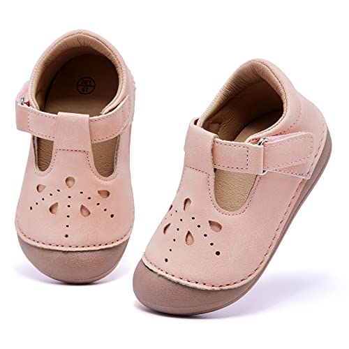 Morendl Baby Mary Jane Shoes Toddler Girl Dress Shoes Infant First Walking Shoes Soft Sole Loafers Flats Ballet Shoes Pink Size 3.5 (6-12Months) #TOP6