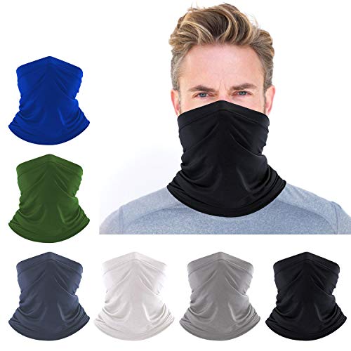 Oladwolf Multifunctionele doek, colsjaal, bandana voor heren, halsdoek, motordoek, zomersjaal, ademende gezichtsdoek, elastische hoofdband voor yoga, wandelen, fietsen, effen
