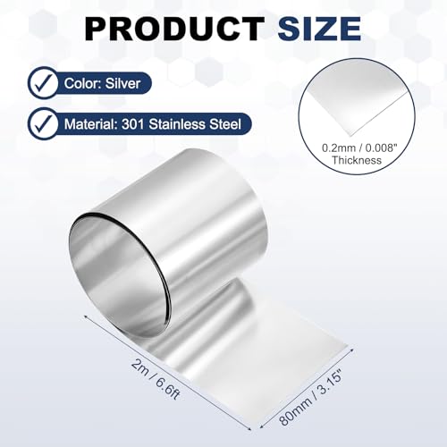 Bande acier inoxydable 301 rouleau 2m feuillard mince de précision 0.2mm x 80mm