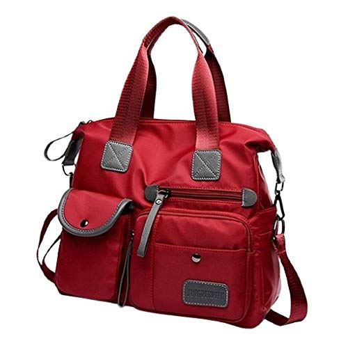 #N/A Bolsa Feminina De Nylon Resistente à água Mensageiro Em Cruz Bolsa De Ombro - Vermelho
