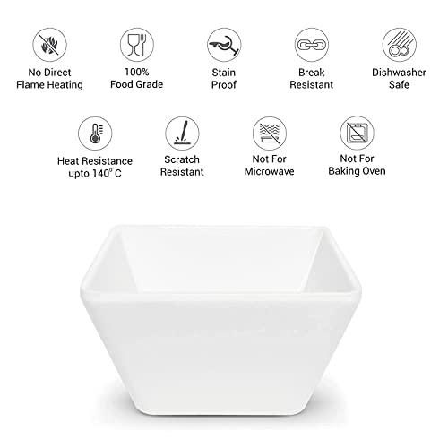 Image of E-EZRA Large Square Velocity Food Container Melamine Bowl / 4500 Ml (White)