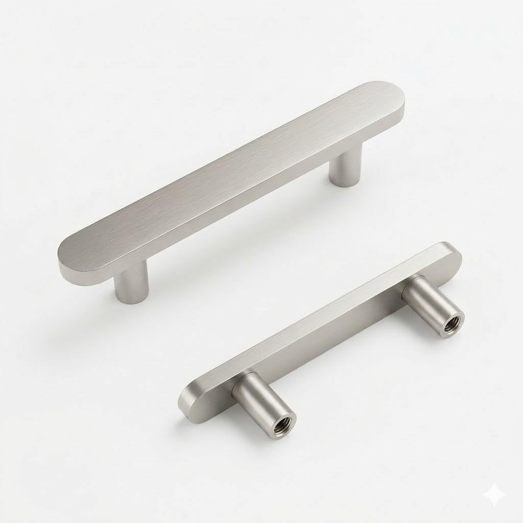 Rergy 10 Pack Kitchen Cabinet Handles Brushed Nickel Cabinet Pulls 3 Inch Hole Center(76mm) Drawer Pulls Brushed Nickel Cabinet Handles Bathroom Handle Closet Pull Modern Kitchen Hardware