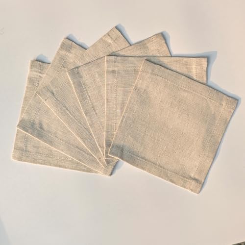 Servilletas de lino 6x6 pulg set de 12 miniatura 2