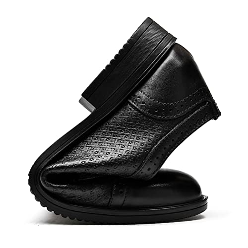 Single Season Oxford Dress Shoes for Men Lace Up Cap Toe Burnished Toe Derby Shoes Vegan Leather Rubber Sole Slip Resistant Block Heel Low Top Classic Very Popular Among Young People2