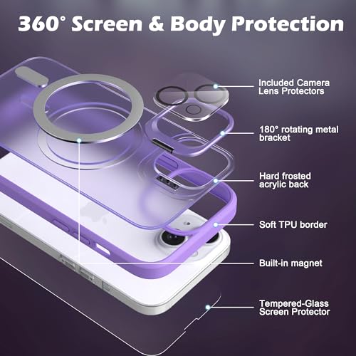 Coque iPhone 14 avec protège-écran et objectif IDweel compatible MagSafe