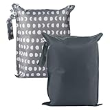Tiny Twinkle Mess Proof Wet Bags | 2-Pack Reusable Waterproof Wet Bags for Swimsuits | Baby Clothes | Travel & Diaper Bag (Luna)