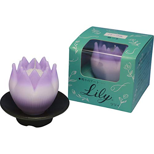 東海製蝋 ろうそく リリィ 器付 パープル 146-02