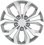 Pilot Automotive WH553-16S-S 16 Inch Spyder Silver Universal Hubcap Wheel Covers For Cars - Set Of 4 - Fits Most Cars