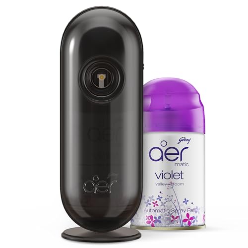 Image of Godrej aer Matic Kit (Machine + 1 Refill) - Automatic Room Fresheners with Flexi Control Spray | Lavender Bloom | 2200 Sprays Guaranteed | Lasts up to 60 days (210ml)