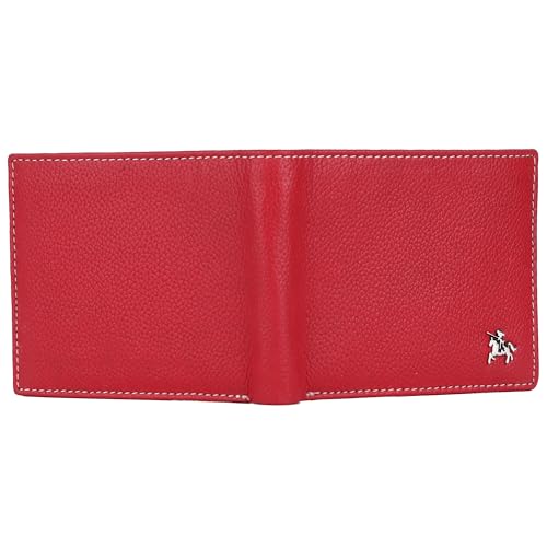 LONDON ALLEY Kevin Classic Red Leather Wallet, Red + Pen + Keyring - Image 5