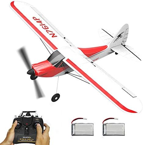 Devsolution VOLANTEXRC RC Airplane 4CH 2.4GHz Remote Controlled Plane Sport Cub 500 Parkflyer with Aileron Xpilot Stabilization System One-Key U-Turn Ready to Fly 2 Batteries for Beginners