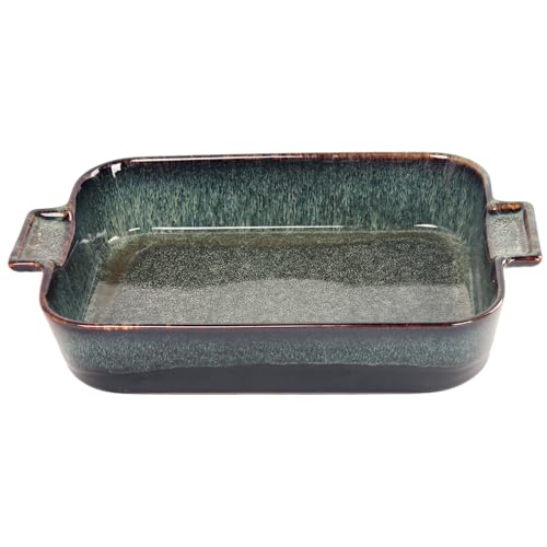 LIUYWYHCF Ceramic Casserole Baking Dish - 1.4 Quarts Baking Dish for Oven, Lasagna Pans, Oven Safe Durable Bakeware for Kitchen Home Decor, Banquet and Dinner, Rectangular 1 pieces 10.2 x 7.5 Inch