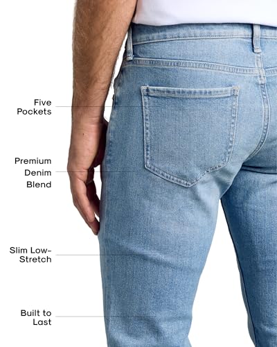Image of True Classic Stretch Jeans for Men, Slim and Straight Fit Men's Stretch Jean