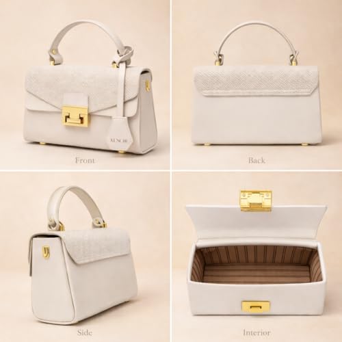 Image of KUNCHI CREST Women's Structured Handbag with Sling Strap | Premium Textured Flap Bag | Elegant Designer Purse for Party, Wedding & Office