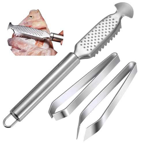 AYHYHLJZJ Écailleur de Poisson en Acier Inoxydable, Pinces à arêtes, écailleur Efficace, ustensile de Cuisine pour Fruits de mer, Ergonomique et Durable