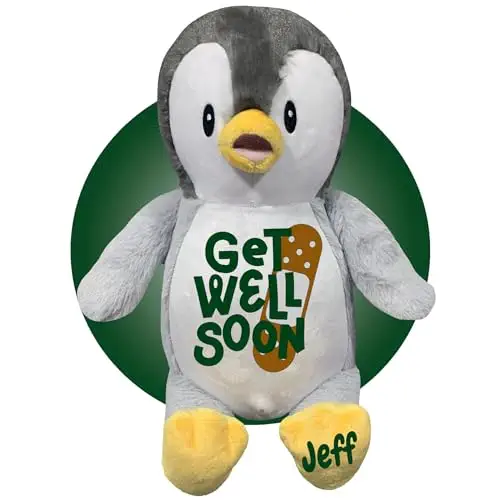Get Well Soon Gifts for Women - Personalized Surgery Recovery 17" Stuffed Penguin - Get Well Soon Care Package - Feel Better Gifts for Women - After Surgery Gifts for Kids (Penguin)