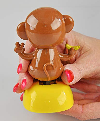 Home-X Solar-Power Dancing Monkey Figure, Office Décor, 3 3/4” Tall #TOP6