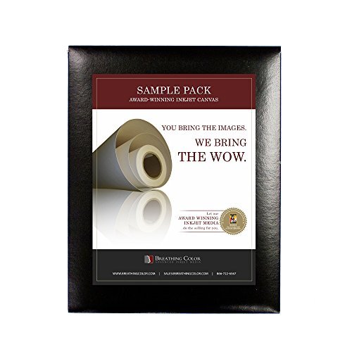 Breathing Color Photo Paper Sample Pack with Vibrance Line of Products Including Luster (10 mil, 255 gsm), Photo Matte (8 mil, 230 gsm), Metallic (10 mil, 255 gsm), and Gloss (10 mil, 255 gsm)