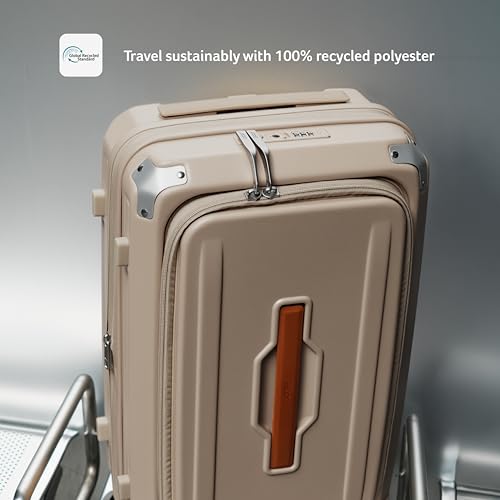 Image of Acer Brisbane Suitcase, 28 inch Check-in, with 360 Degree Spin 8 Wheels, Double TSA Lock, Dual Opening (Top and Mid), Expandable, Recycled Polyseter Material, Moreton Sand