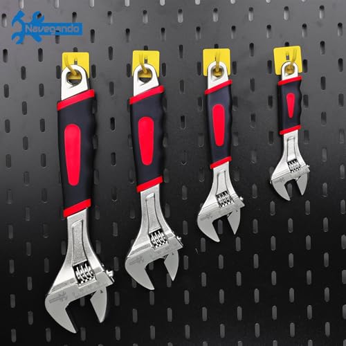 Image of Navegando 4-Piece Adjustable Wrench Set, 6 /8 /10 /12 Inch, Heat Treated Carbon Steel with Non-Slip Rubber Grip,Corrosion Resistant Finish for Automotive, Plumbing & DIY Repairs