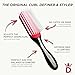 Denman Curly Hair Brush D3 (Black & Red) 7 Row Styling Brush for Detangling, Separating, Shaping and Defining Curls - For Women and Men
