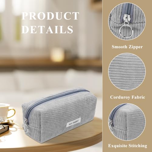 OFFCUP Pencil Case, Corduroy Pencil Pouch, Cute Stylish Simple Pen Bag with Practical Zip - Image 3