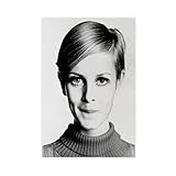 QIENAZIO Twiggy 1966 Leinwand-Poster, modernes Poster, 