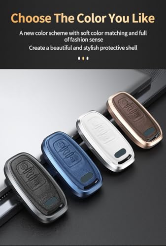 Coque de clé Audi alliage pour boîtier de télécommande A4 A6 Q5 S5 protection métal - 7