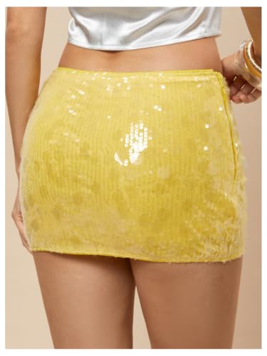 Image of Floerns Women's Sequin Low Waist Mini Skorts Night Out Skirt Shorts