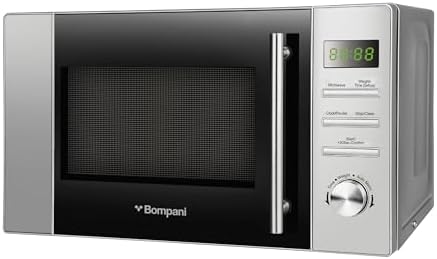 20L Digital Microwave Oven with LED Display & 8 Auto Cooking Menus | 5 Power Levels, Defrost by Weight & Time, Stainless Steel Finish 700W Output Power - BMO20DS