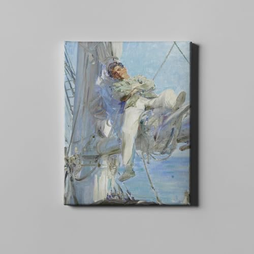 Lienzo de galería Marinero dormido para decorar tu salón con arte marino