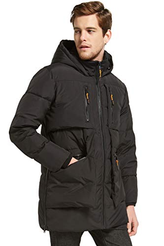 Orolay Men's Thickened Down Jacket Hooded Winter Coats With 6 Pockets Black L #TOP2