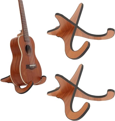 2 Stücke Gitarrenständer, Holz Ukulele Ständer, Ukuleleständer, Kleinere Gerätschaften und für Mandoline Violine (Nicht für Gitarre geeignet,2 Stücke)