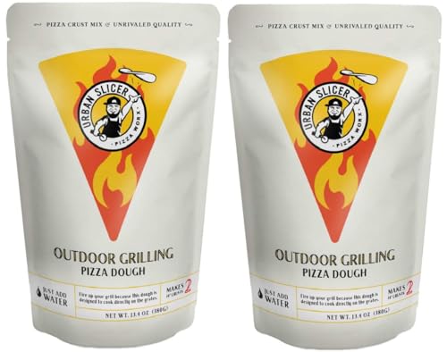 Urban Slicer Pizza Worx, Outdoor Grilling Pizza Dough Mix, Make-At-Home Dough Kit, Crispy Thin Crust, 2 Bags, 13.4 oz Each, Makes 4 Crusts