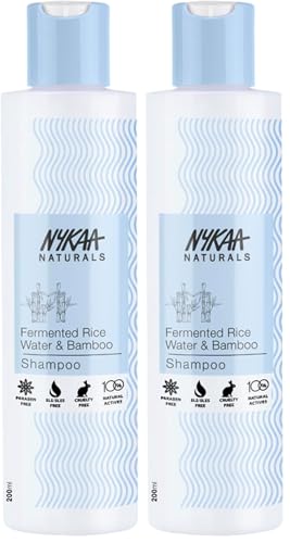 Nykaa Naturals Rice Water & Bamboo Shampoo, 6.76 oz (2 Pack)
