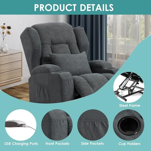 Sillón reclinable eléctrico con masaje y calefacción miniatura 5