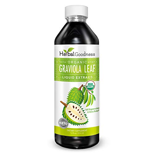 Graviola Leaf Extract 15X Strength - Soursop (Guanabana) Leaves Liquid â USDA Organic, Non-GMO, Kosher â Cell Support & Regeneration & Stress Relief - Immune Boost â Herbal Goodness - 12oz Bottle